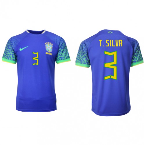 Brazil Thiago Silva #3 Replica Away Shirt World Cup 2022 Short Sleeve